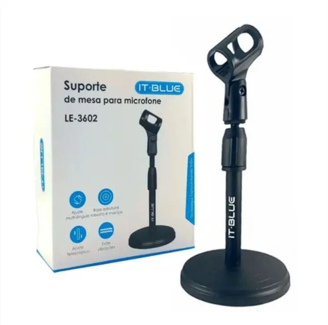 Mini Suporte de Mesa p/ Microfone LE-3602 - It-Blue 006736