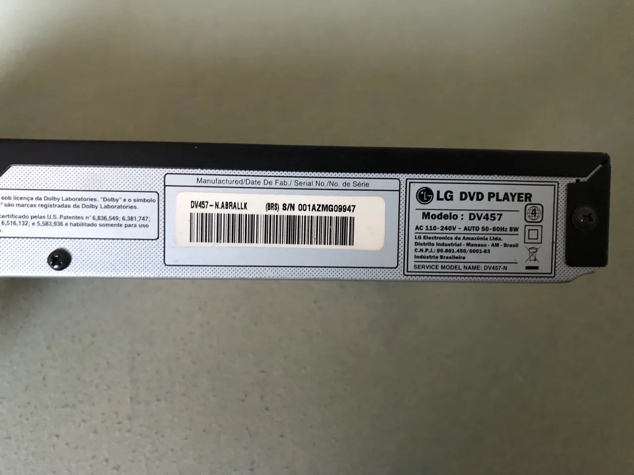 Dvd/cd Player LG Dv457 Usb Rec Karaokê Mp3 Bivolt Preto - Foto 3