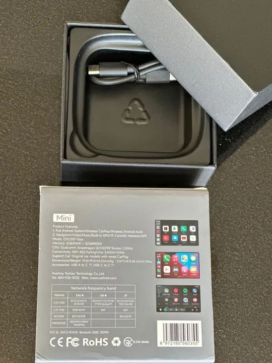 Mini Android Auto, CarPlay, GPS e Tela de 7 polegadas!