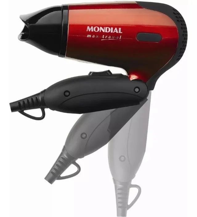 Secador de Cabelo Mondial Max Travel 1200W Vermelho-Preto Bivolt Novo com Garantia - Foto 6