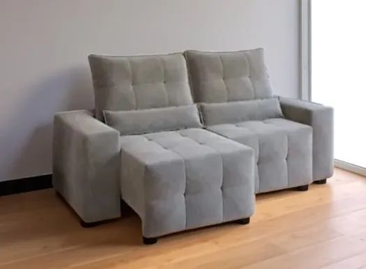 Sofá Retrátil e Reclinável Lisboa Cinza (disponivel no estoque)