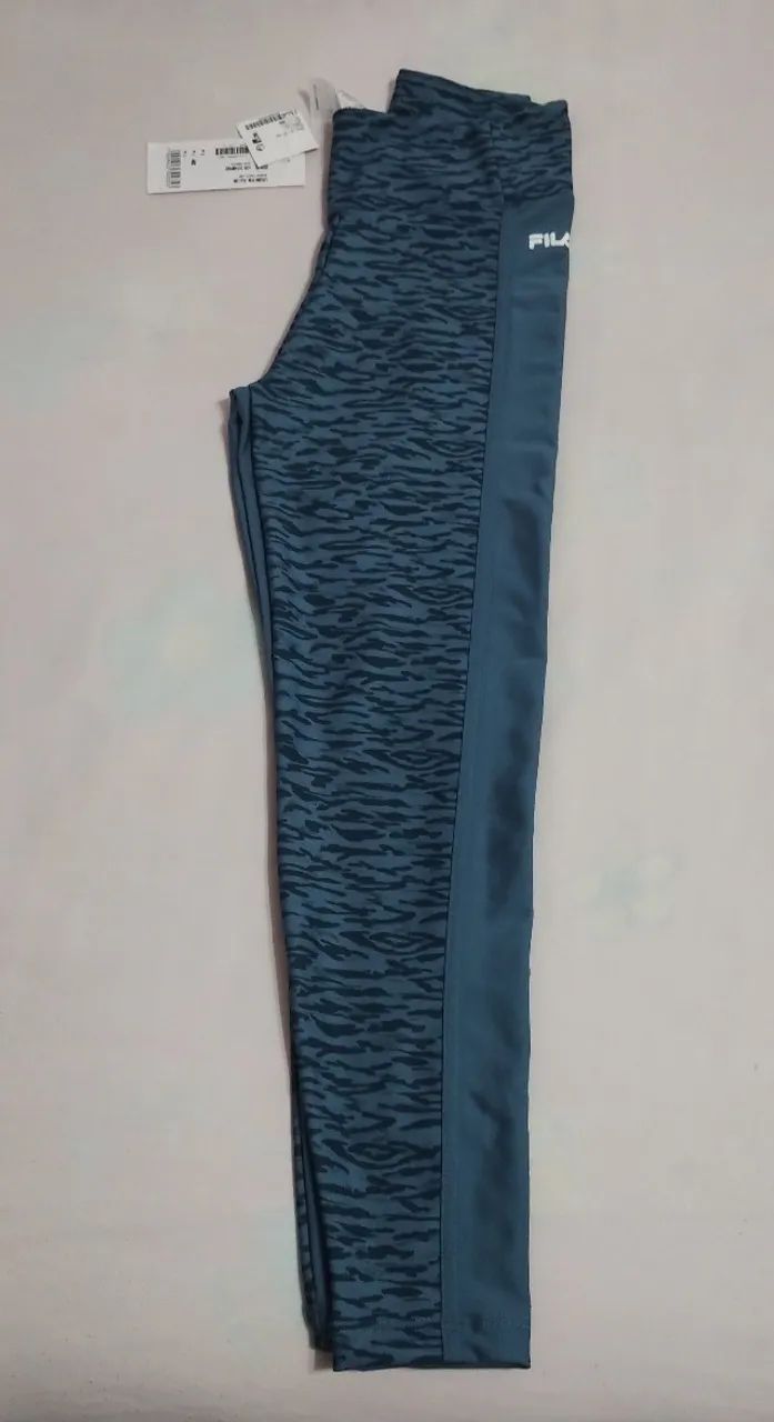 Calça Legging Feminina Fila Line - Azul Estampado - Tamanho M (NOVO) - Foto 3