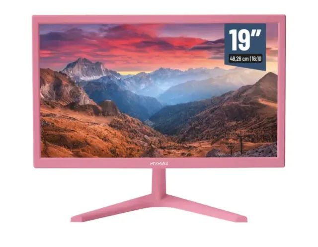 Monitor Mymax 19' HD LED, 60hz, HDMI e VGA, Rosa (novo, na caixa)