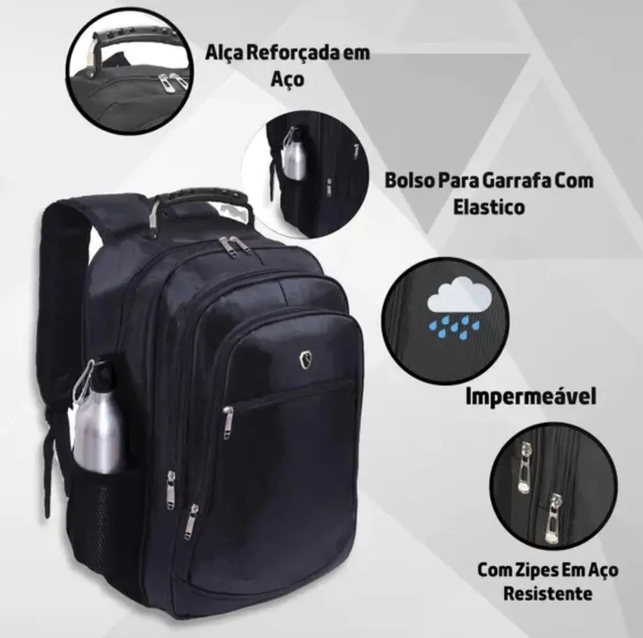 Mochila Preta - Moderna e Resistente - Foto 4