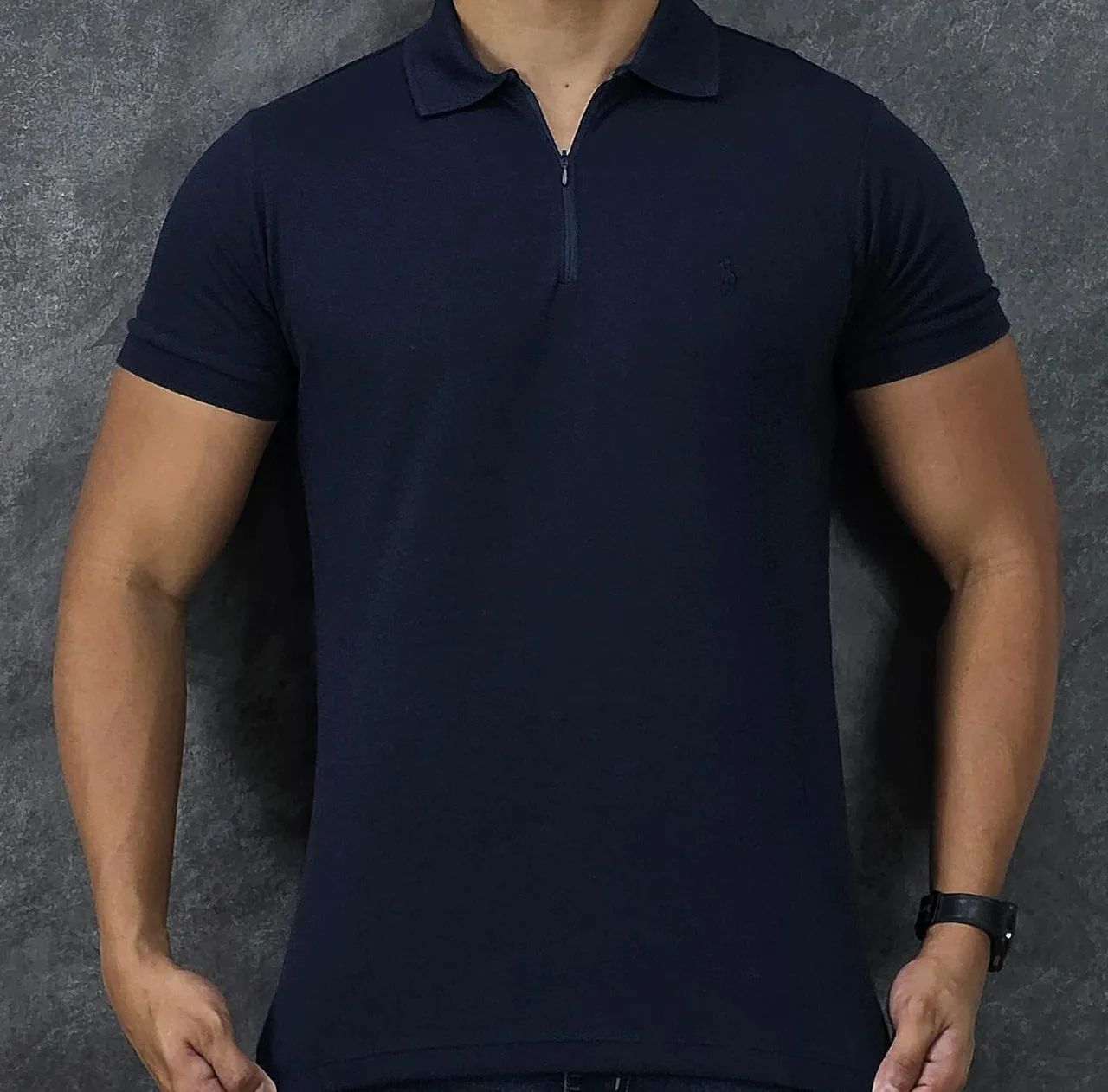 Camisa Polo Ralph USA com ziper Coleção Primavera Roupas