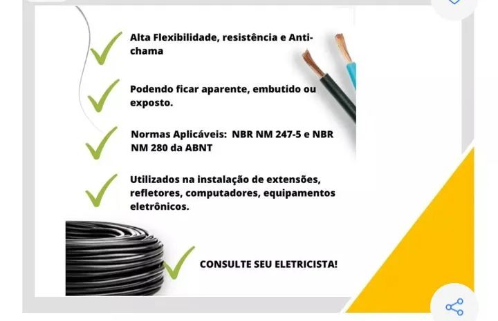Cabo Elétrico Corfio 3x2,5 - Rolo com 100 mtMetros - Foto 2