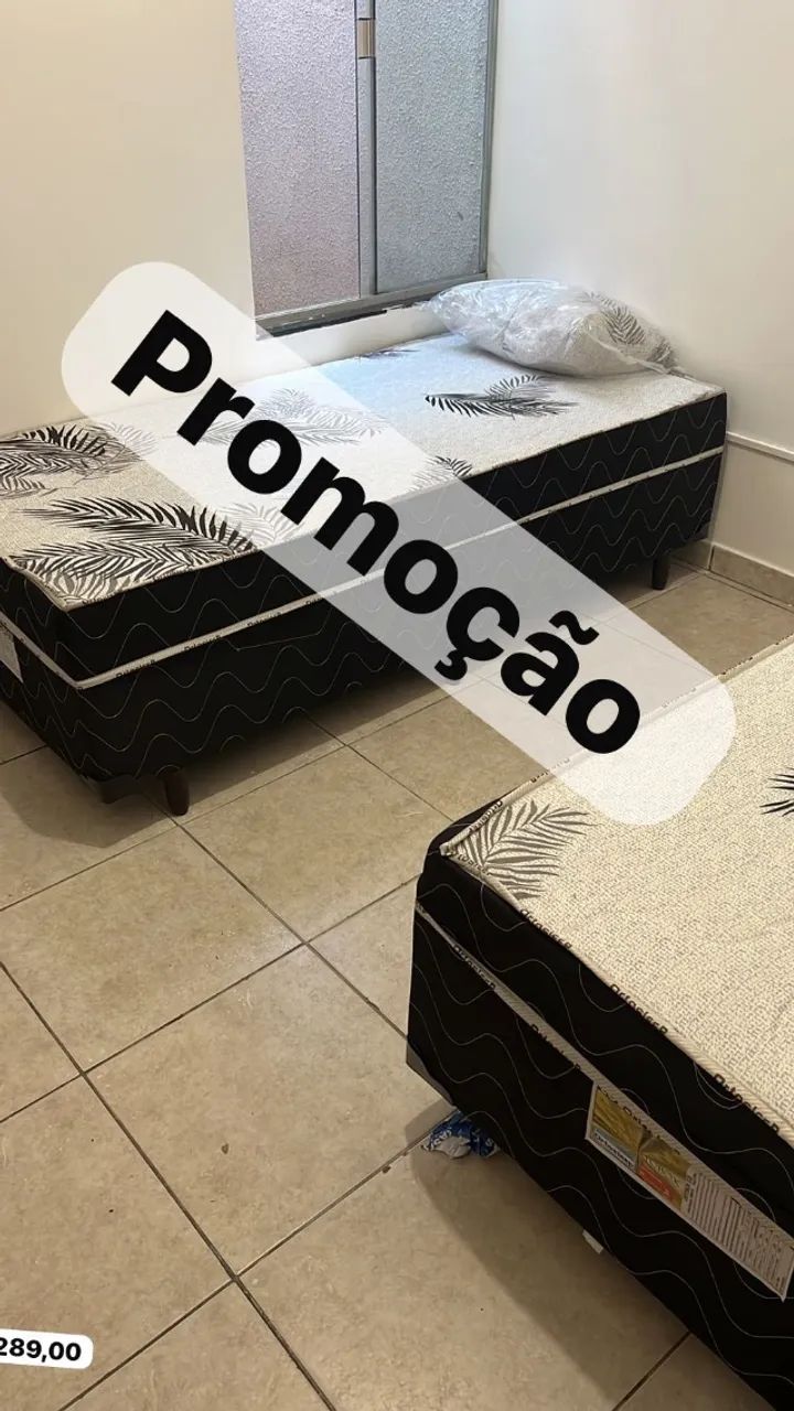 Cama box solteiro novo
