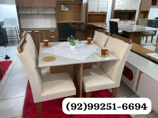 mesa de jantar 90x90 4 lugares