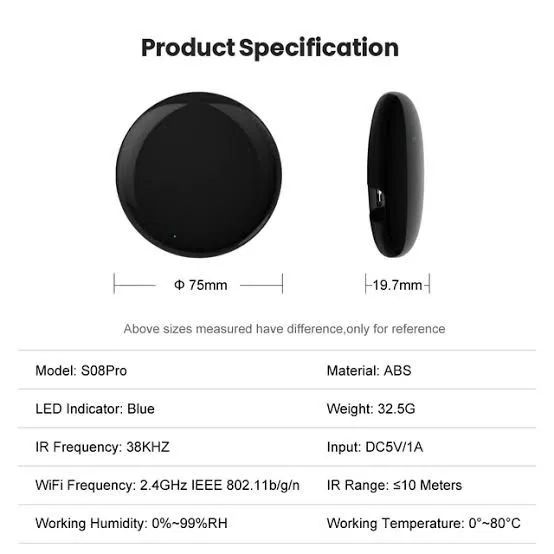 Controle Remoto Inteligente IR com Sensor de Temperatura e Umidade - Foto 3