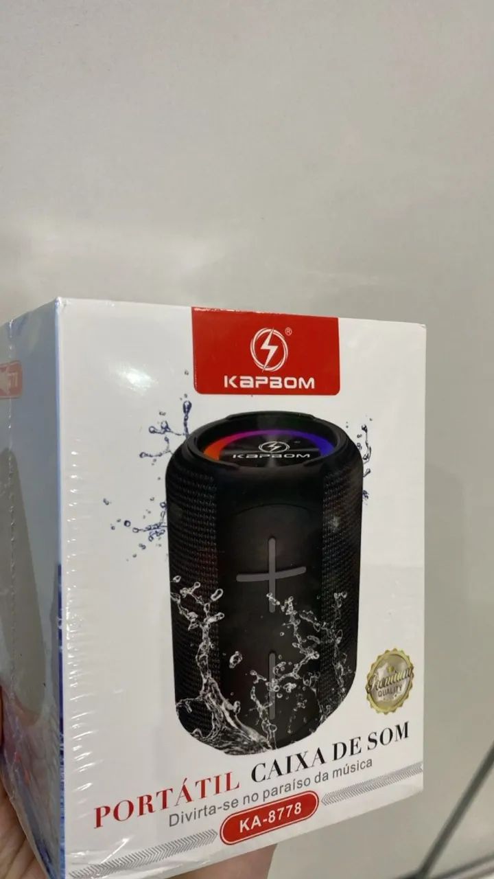 Caixa De Som Bluetooth Grave Forte Led Ipx6 FM Usb-C Ka-8778 - Loja Coimbra Computadores 