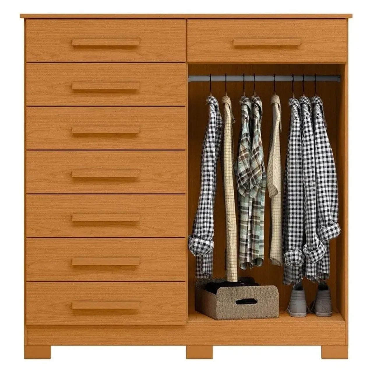 Cômoda 8 gavetas com cabideiro ( montagem grátis)  - Foto 4
