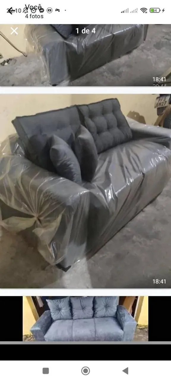Sofá Moderno Cinza com Almofadas Decorativas
