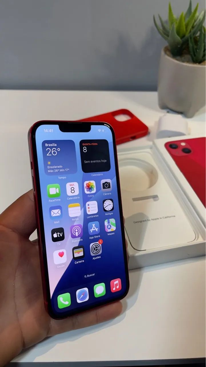 iPhone 13 red 256GB impecável 1 ano de uso  - Foto 3