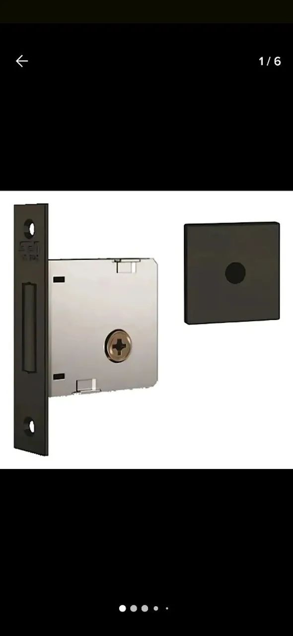 Fechadura de Porta STAM chave tetra acabamento quadrado preto - Foto 5