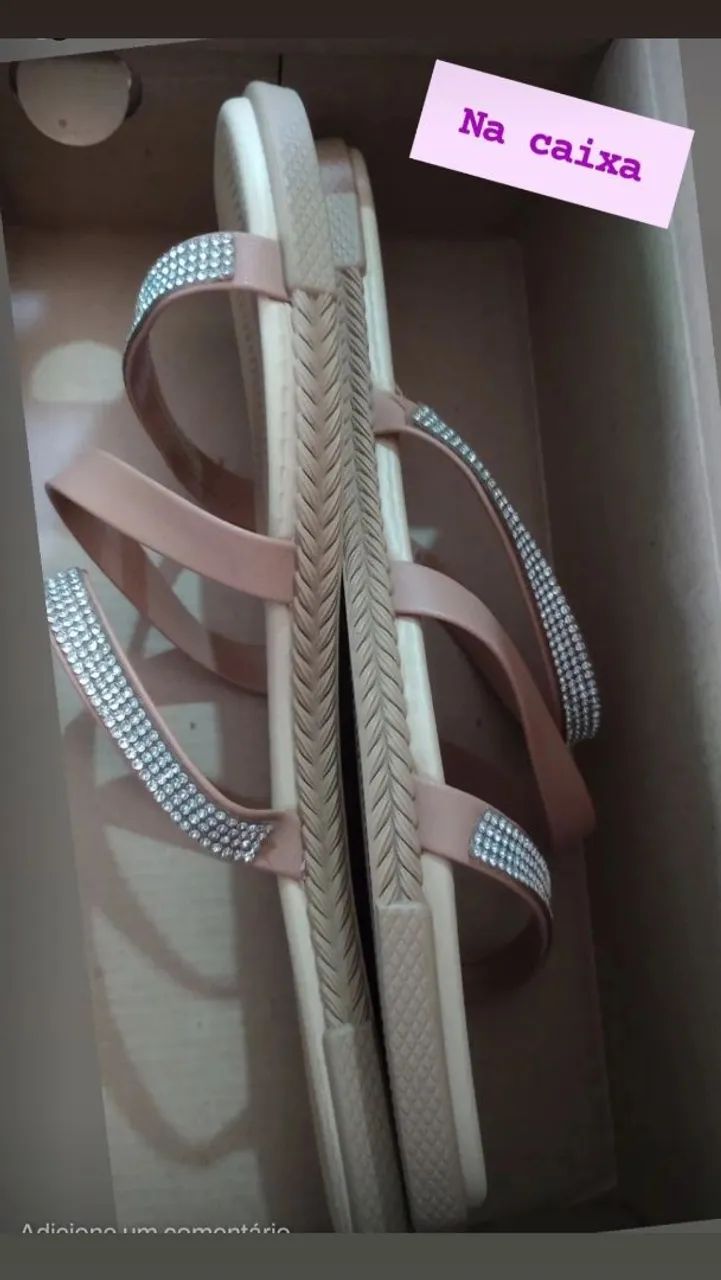 Rasteirinha Moleca com Strass Nova - Foto 2