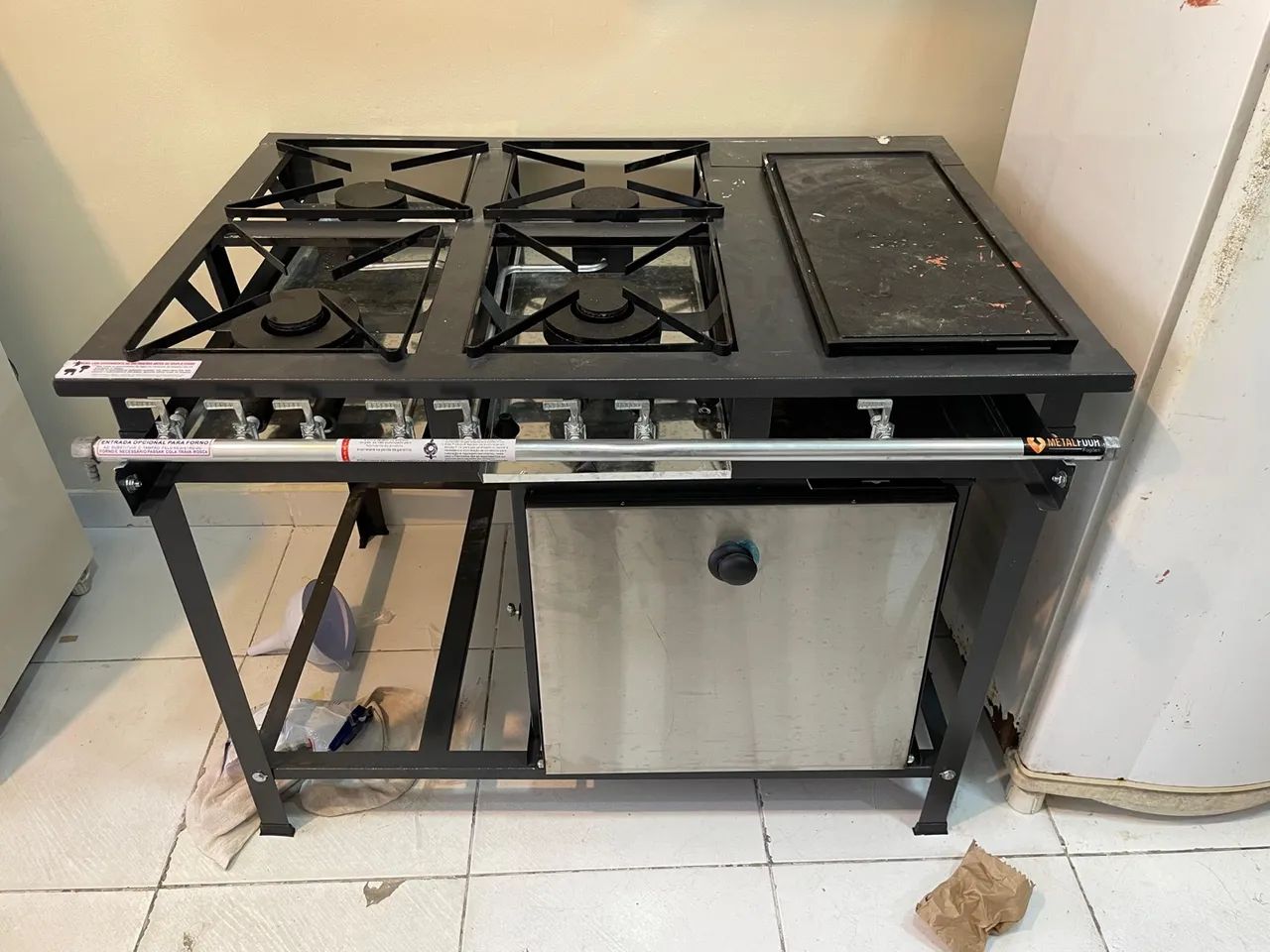 Fogão a Gás 4 Bocas com Mesa de Ferro - Foto 3