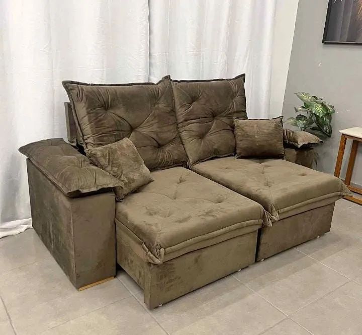 Sofá Retrátil Reclinável 2,00cm Molas Espuma D28 Confortável e Elegante