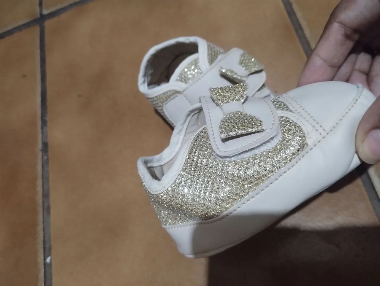 Sapatilhas Bebê Douradas