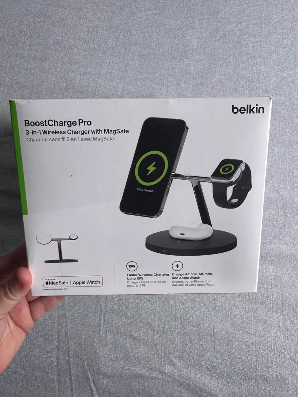Carregador Wireless 3 em 1 Belkin BoostCharge Pro com MagSafe