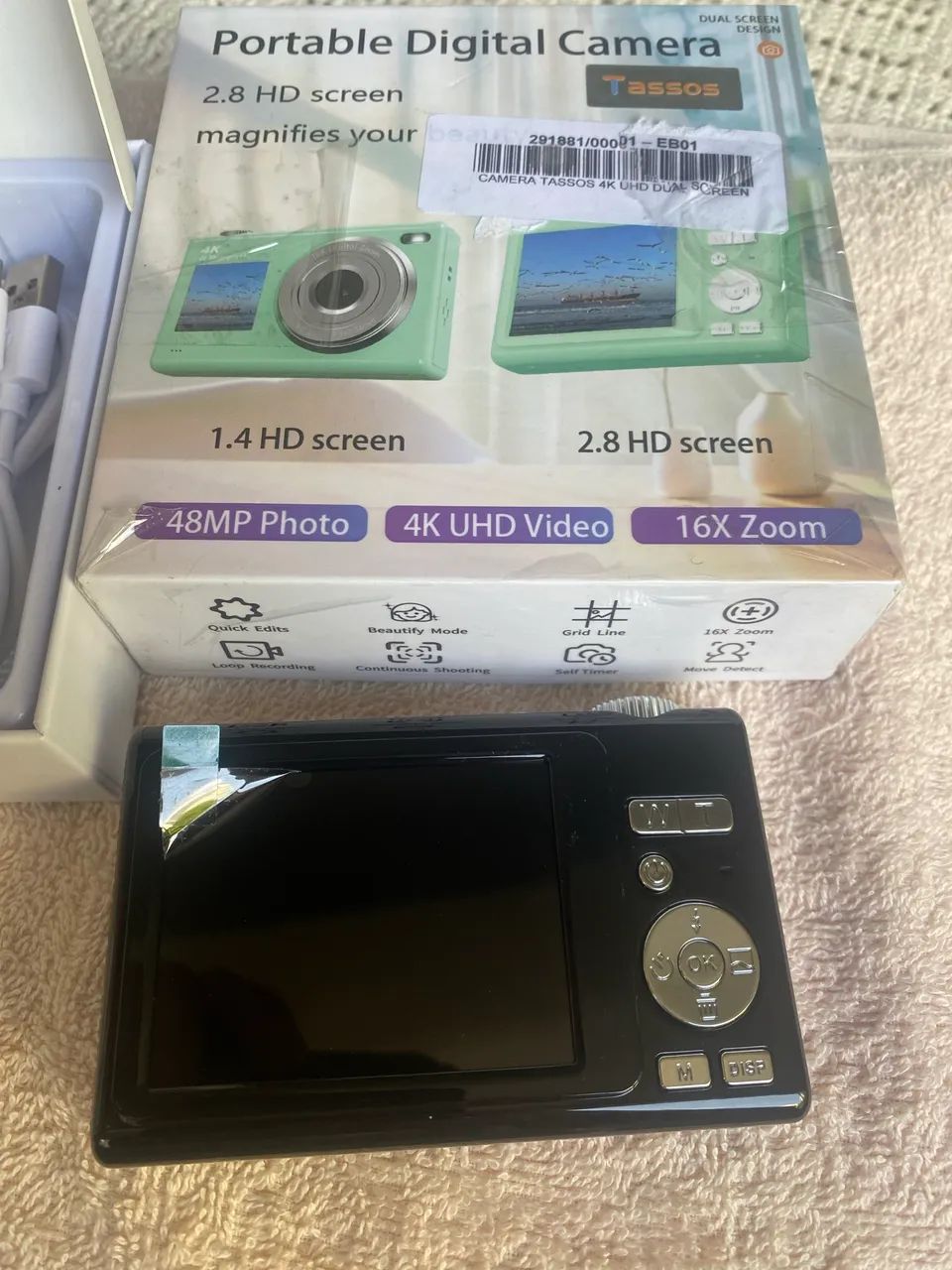 Câmera Digital 4k 48mp Hd, Tela Dupla, Zoom 16x, Foco Automá - Foto 2