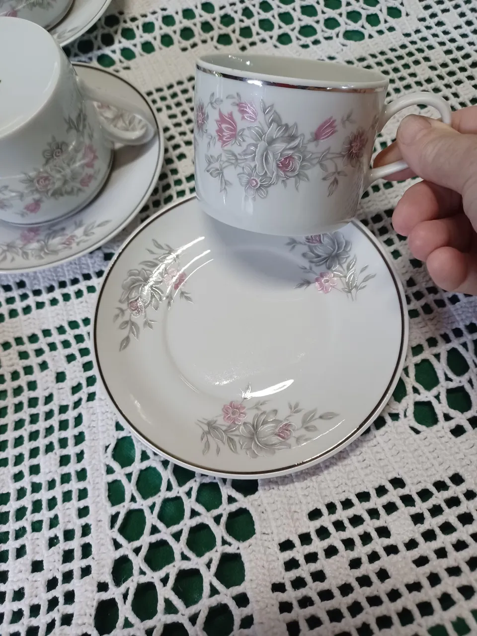 Xícaras de chá porcelana real