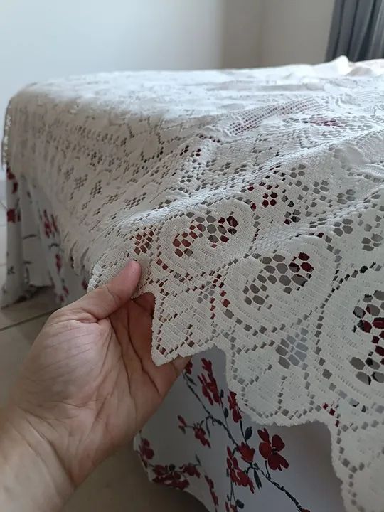 Cortina de renda branca - Decoração elegante para sua casa - Foto 5