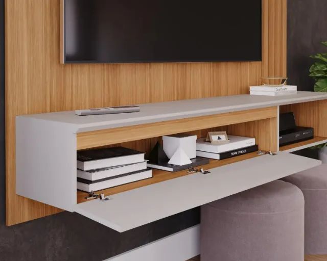 Home Supenso Para Tv Até 60 Polegadas Rippas Freijó/Off White - Montagem Grátis  - Foto 3