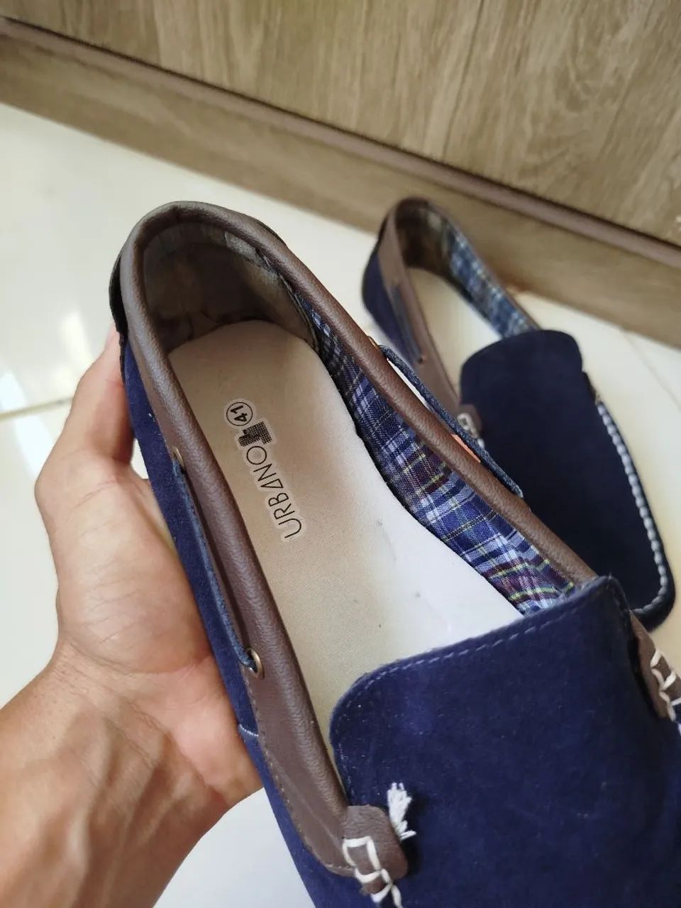 Mocassim masculino azul marinho  - Foto 4