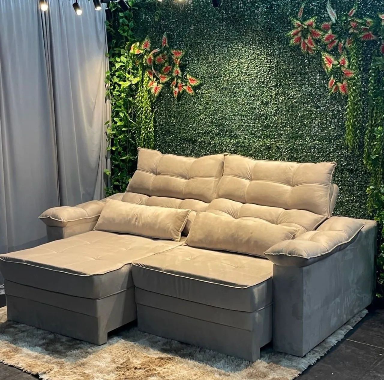 Sofá de canto modular confortável e elegante 2mts