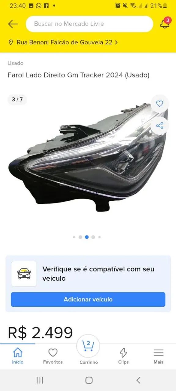 Peça de carro. Farol lado direito da tracker - Foto 2