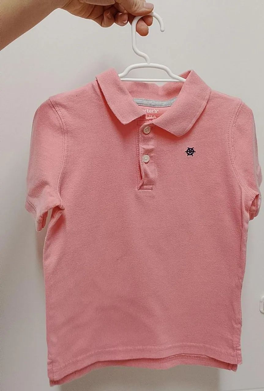 Camisa Polo Rosa Carter's Infantil - Foto 4