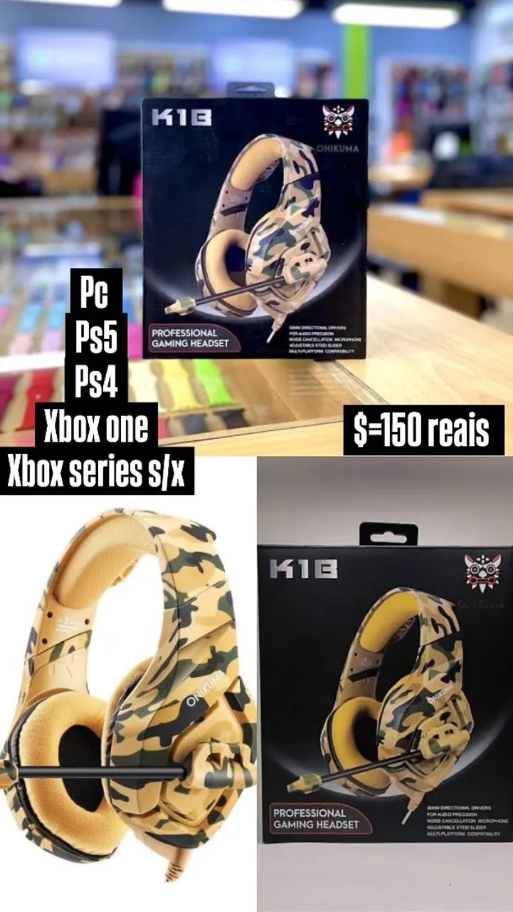 Fone de Ouvido Gamer K1B ONIKUMA - Camuflado