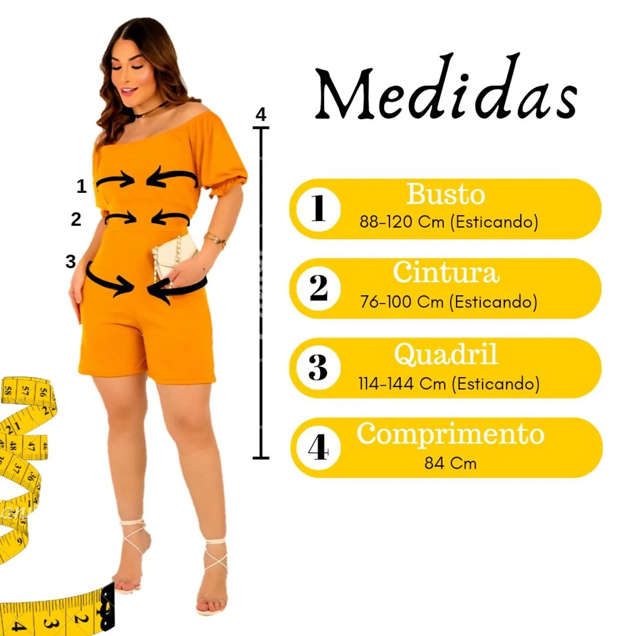 Macacão Feminino Curto com Manga ou sem Manga - Foto 3