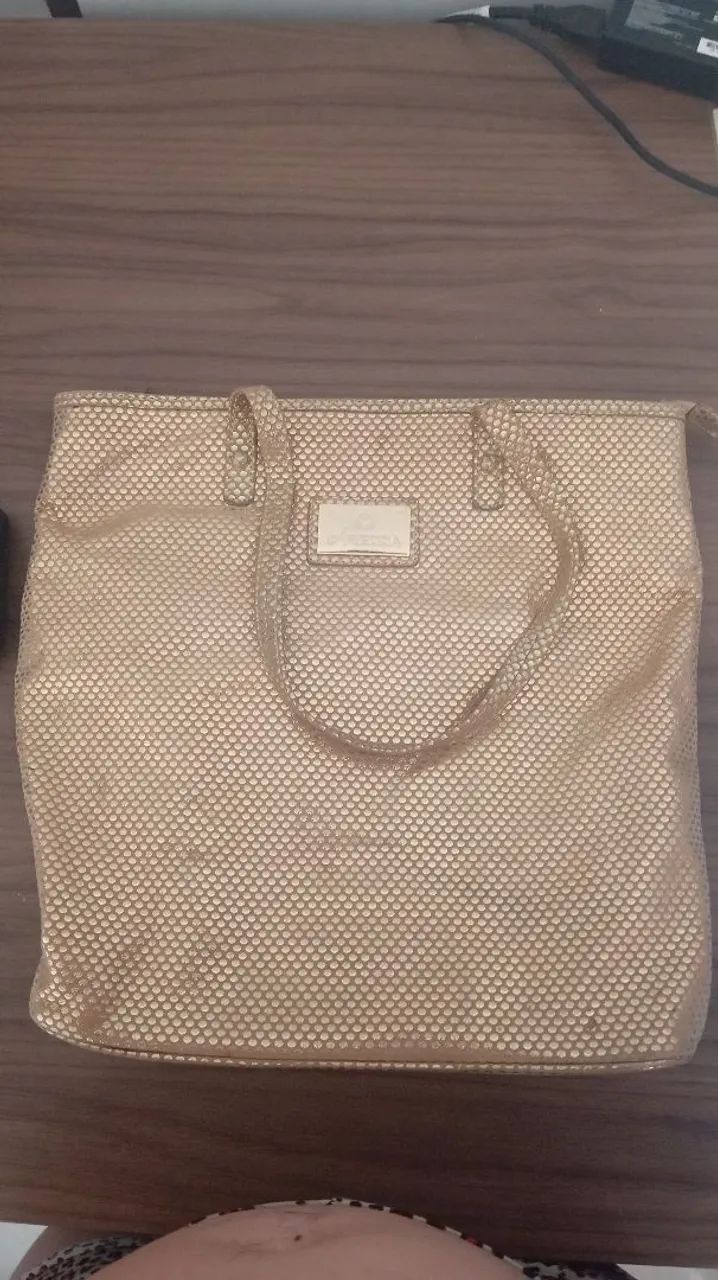 BOLSA AREDDA DOURADA COURO - Foto 4