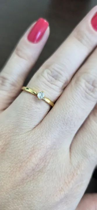 Solitário banho a ouro 18k  - Foto 2