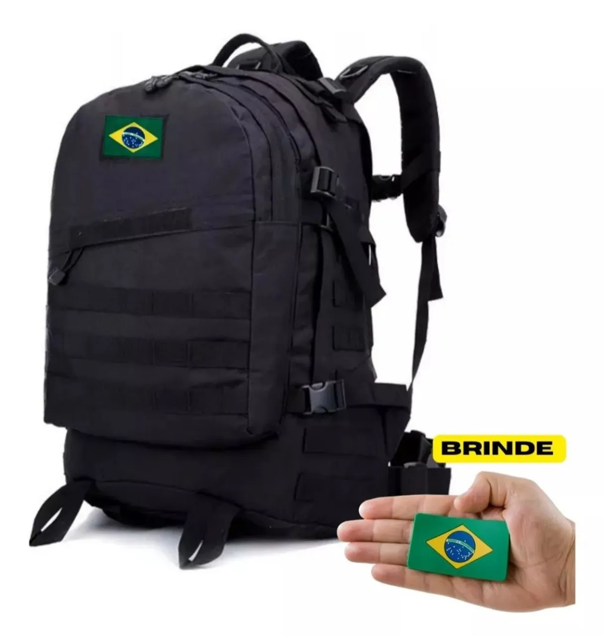 Mochila Tática Militar + Brinde Bandeira Brasil