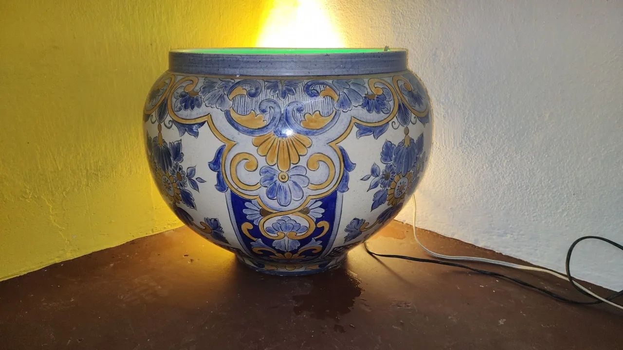 Vaso cinquentenário cerâmica craquelada pintado a mão  - Foto 3