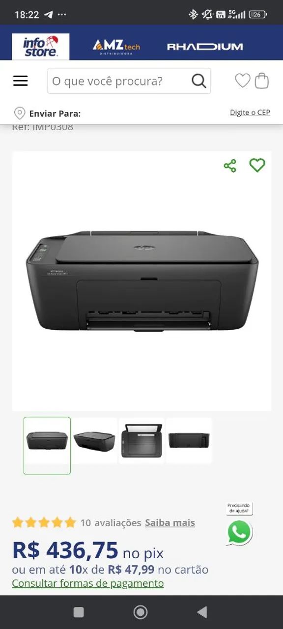 Impressora Deskjet ink advanced HP64728516133633124