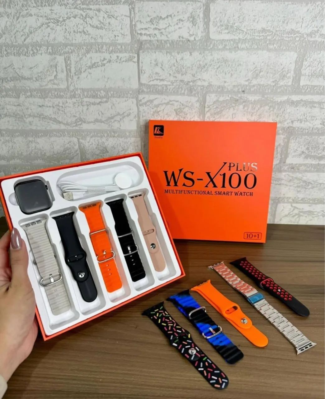 Smartwatch WS-X100 Plus com 10 pulseiras + Carregador!