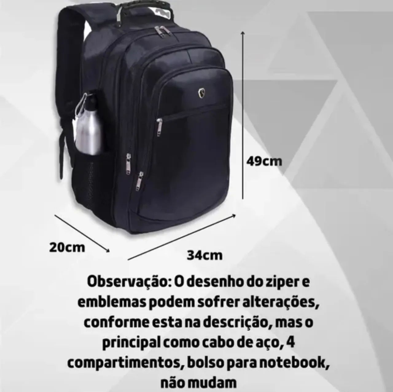 Mochila Preta - Moderna e Resistente - Foto 3