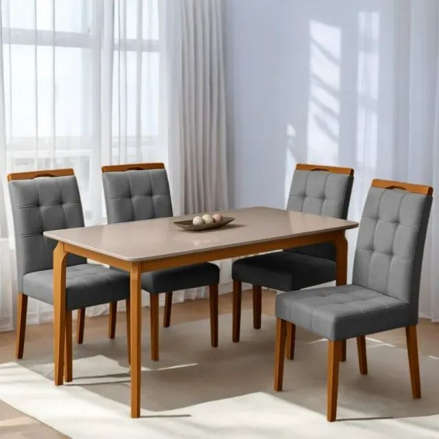 Mesa Alegra 120 Cinamomo/Off White com 4 Cadeiras Sophia - Foto 4