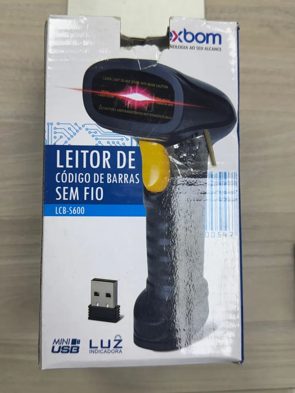 Leitor de Código de Barras Sem Fio Exbom LCB-S600