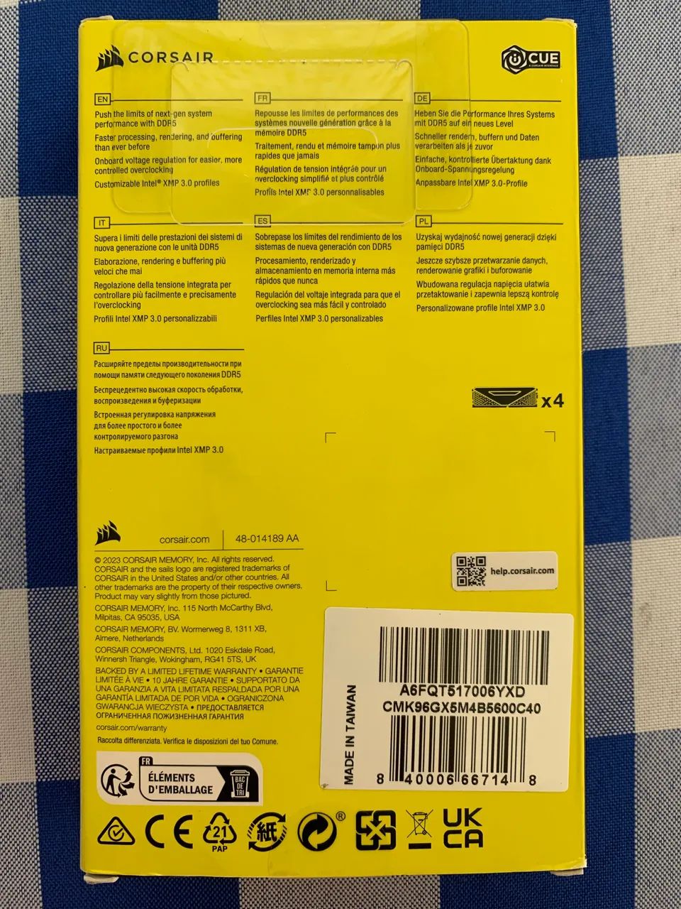 Memória RAM Corsair Vegeance 96gb (24x4) 5600mhz CL40 - Foto 4