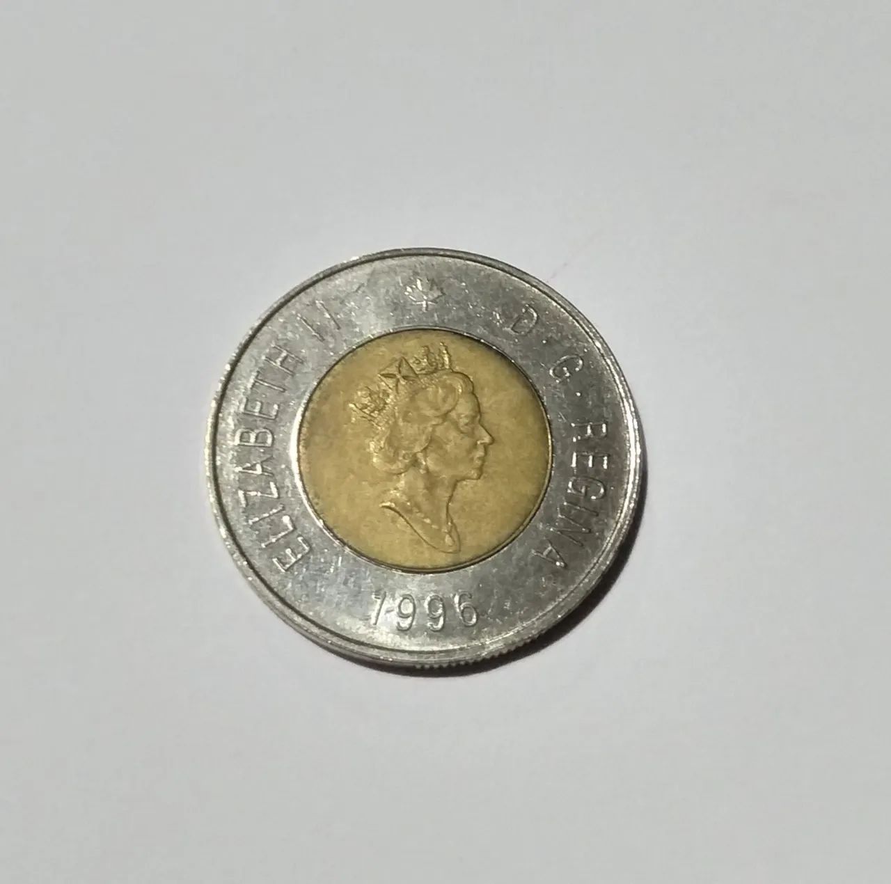 MOEDA DO CANADÁ, 2 DÓLARES, 1996, ELIZABETH II, BIMETÁLICA .