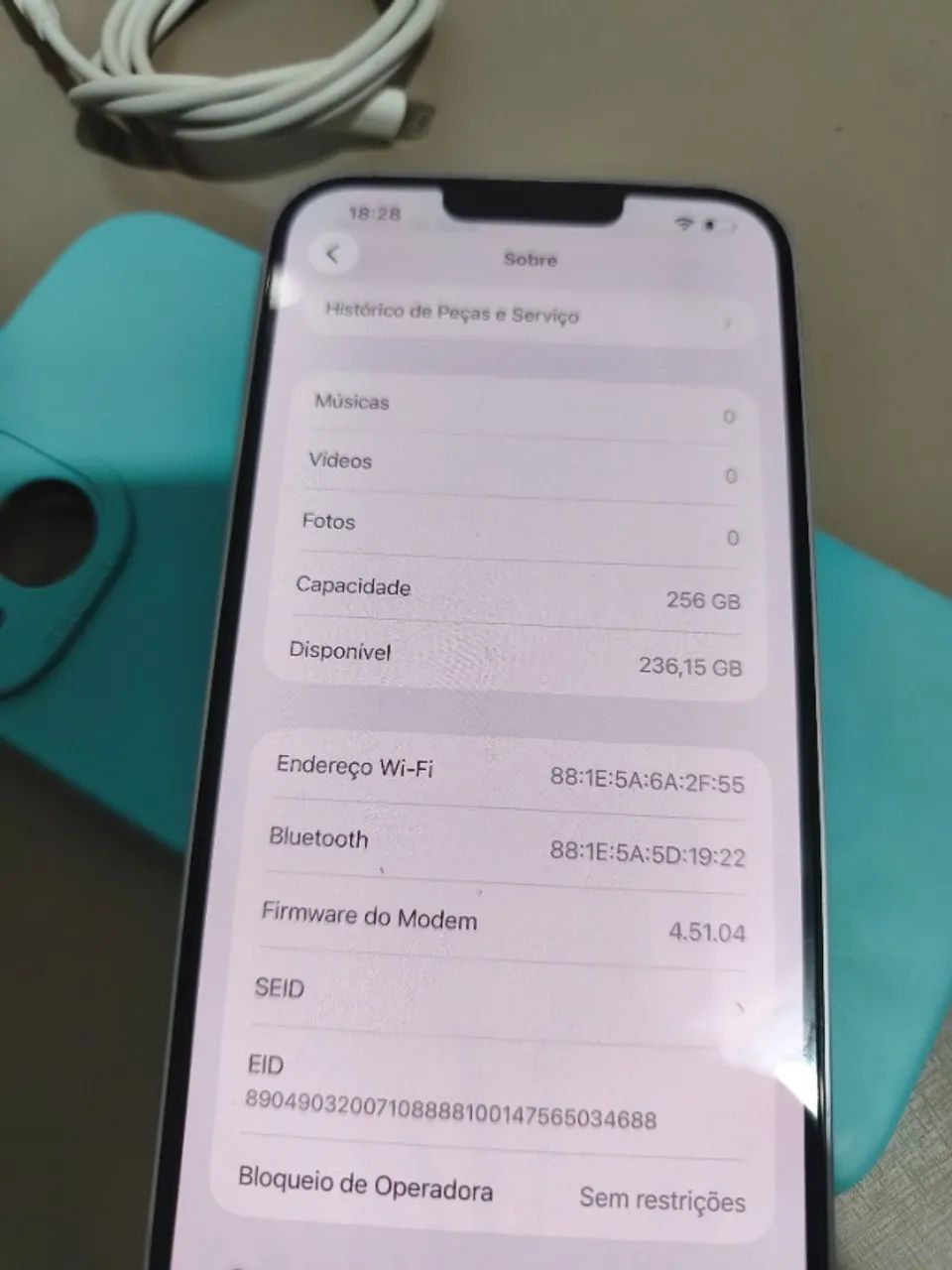 iPhone 14 plus 256GB perfeito estado com capa e cabo - Foto 3