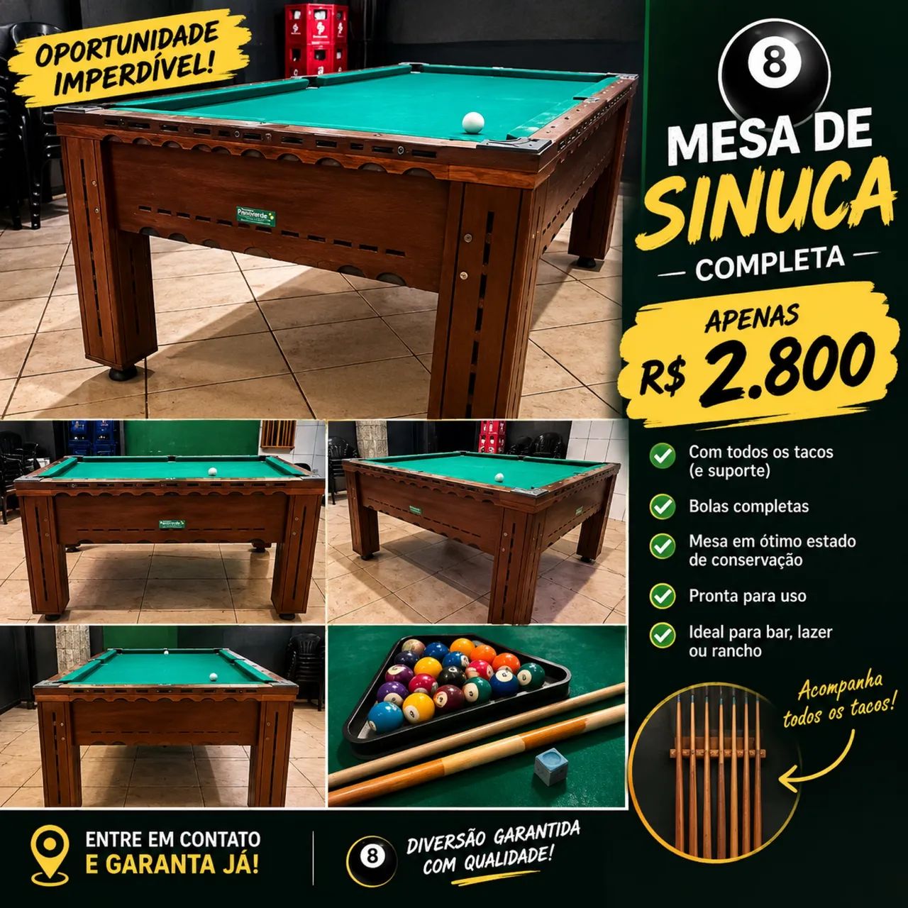 VENDO SINUCA COMPLETA