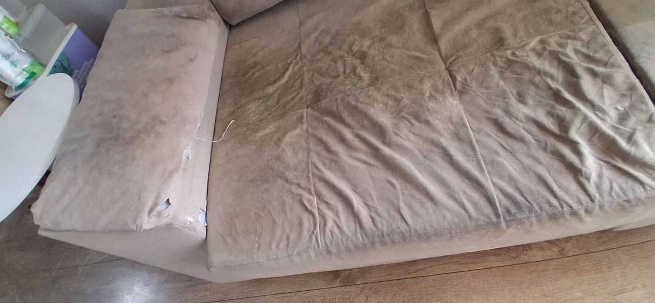 Sofá retrátil e reclinável com avaria no tecido  - Foto 3