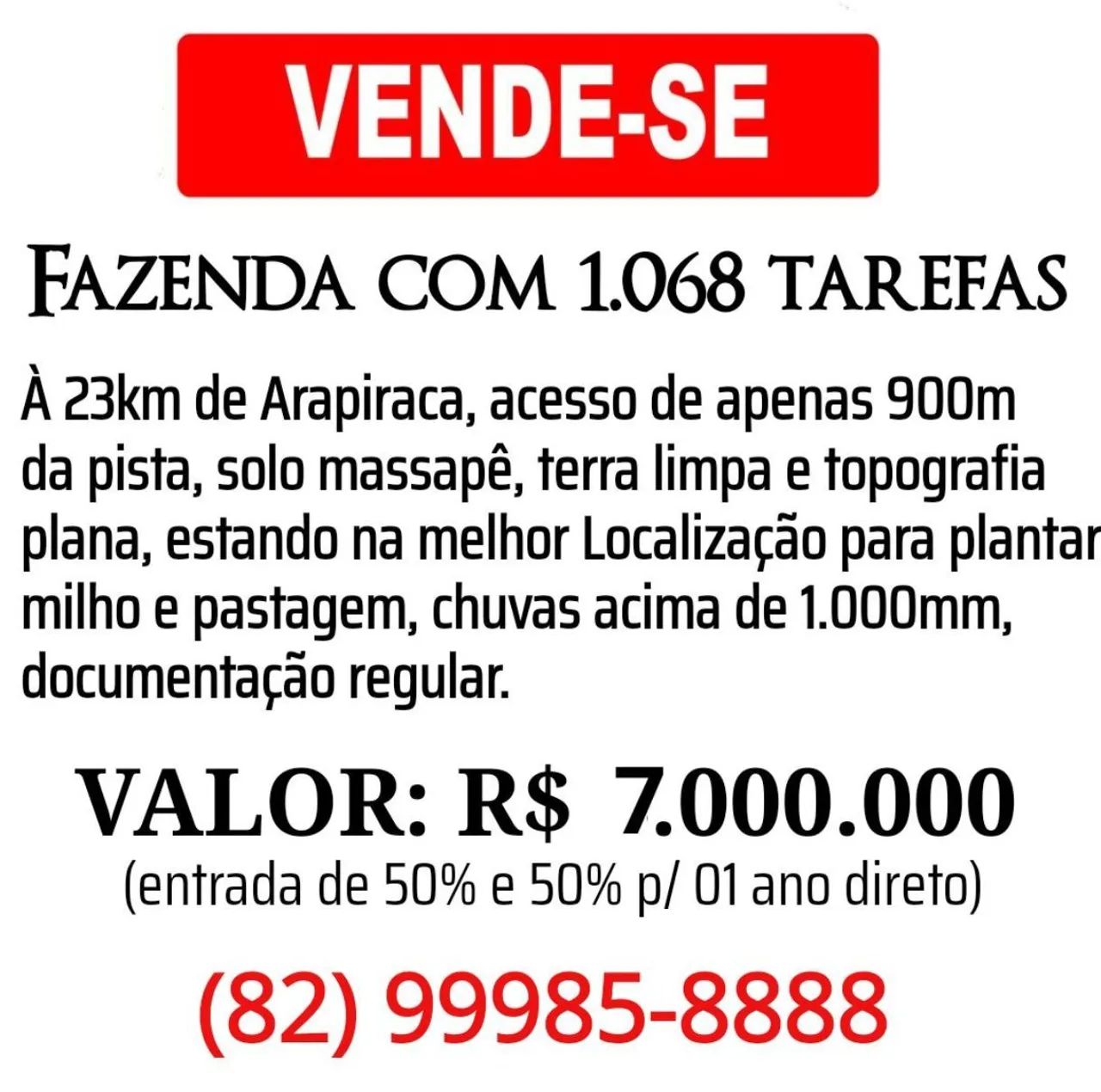 Fazenda com 1.068 tarefas  próximo a Arapiraca-AL. - Foto 2
