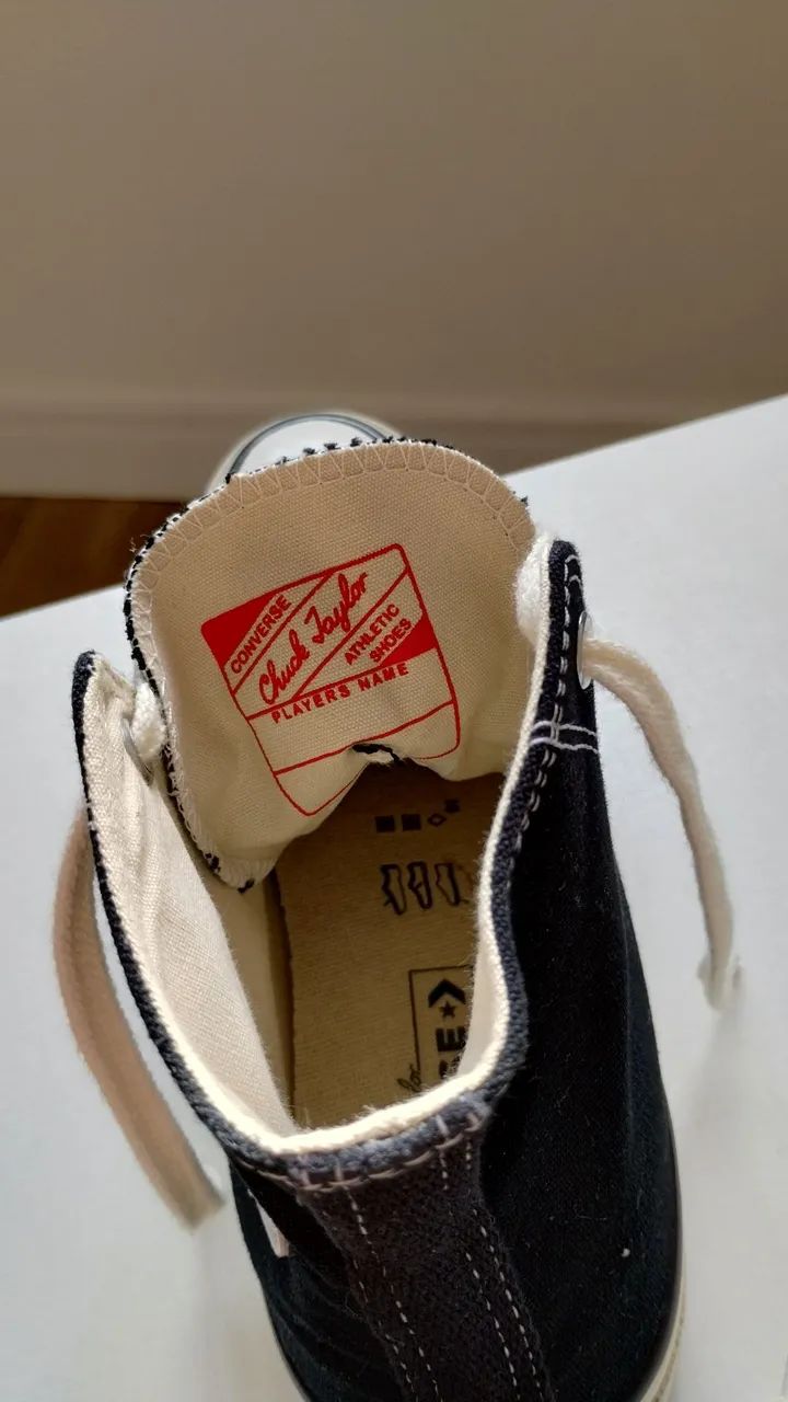 Tênis Converse Chuck 70 Hi Vintage Preto e Branco - Foto 4