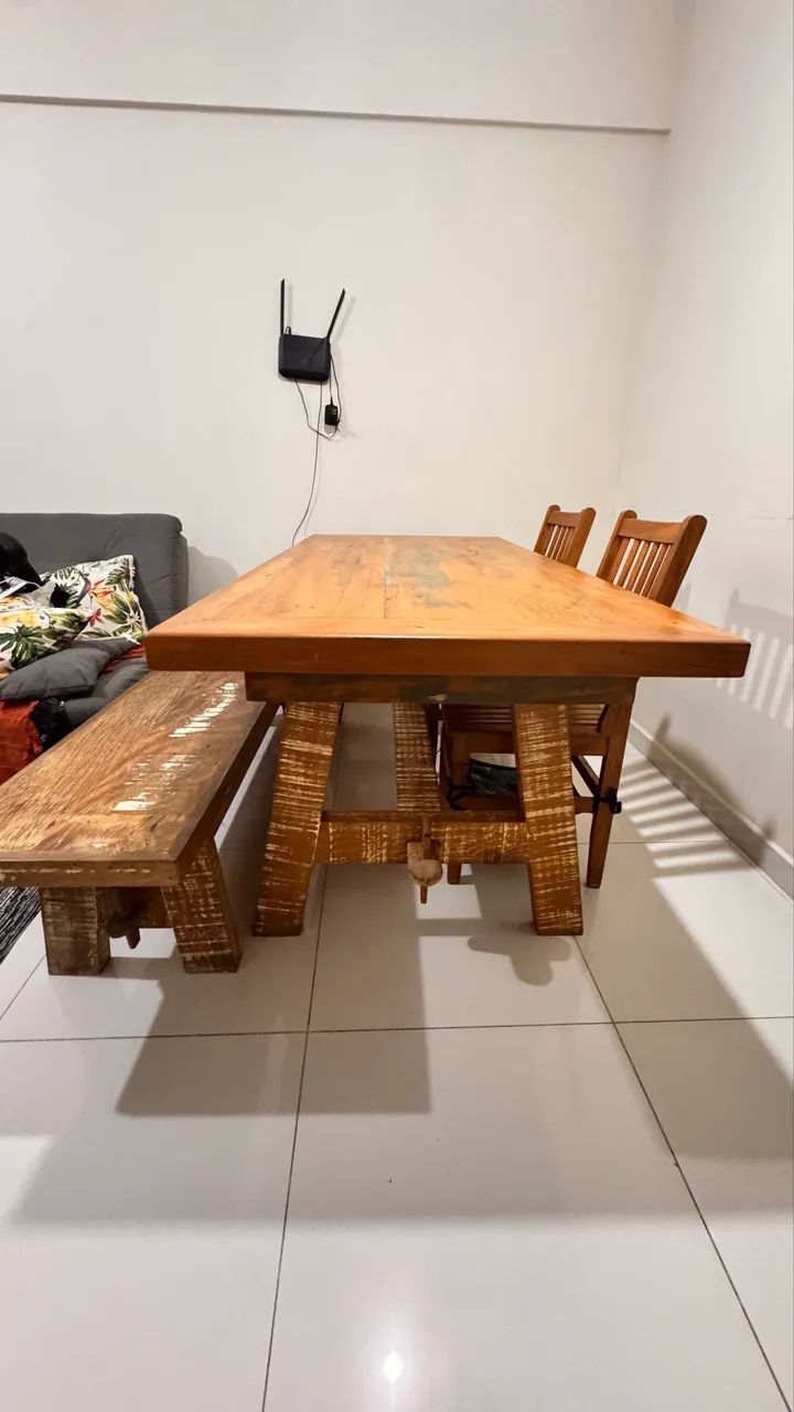 Mesa madeira maciça 6 lugares - Foto 5